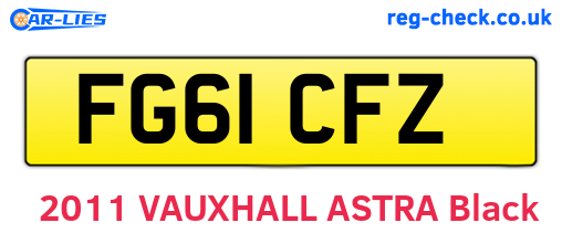 FG61CFZ are the vehicle registration plates.