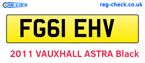 FG61EHV are the vehicle registration plates.