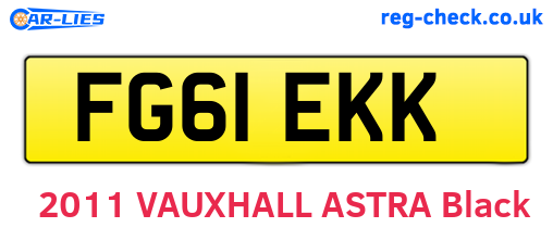 FG61EKK are the vehicle registration plates.