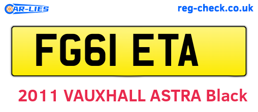 FG61ETA are the vehicle registration plates.