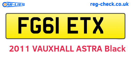 FG61ETX are the vehicle registration plates.