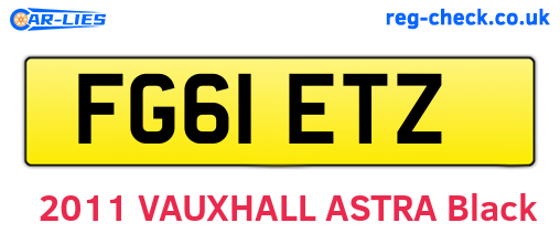 FG61ETZ are the vehicle registration plates.