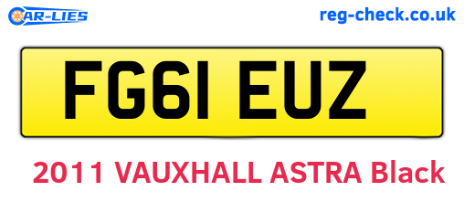 FG61EUZ are the vehicle registration plates.