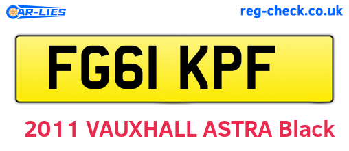FG61KPF are the vehicle registration plates.