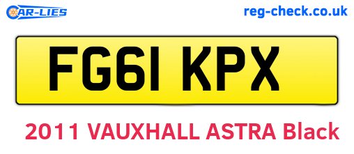 FG61KPX are the vehicle registration plates.