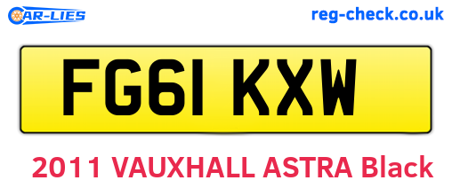 FG61KXW are the vehicle registration plates.