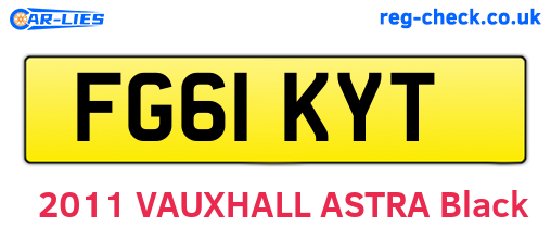 FG61KYT are the vehicle registration plates.