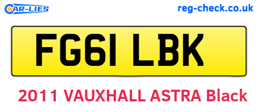 FG61LBK are the vehicle registration plates.