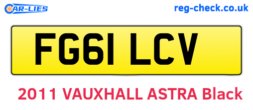 FG61LCV are the vehicle registration plates.