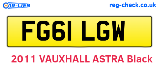 FG61LGW are the vehicle registration plates.