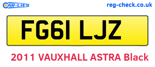FG61LJZ are the vehicle registration plates.