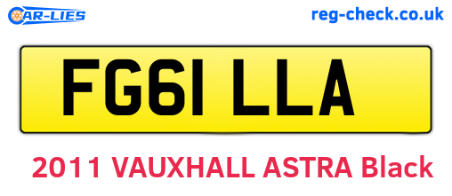 FG61LLA are the vehicle registration plates.