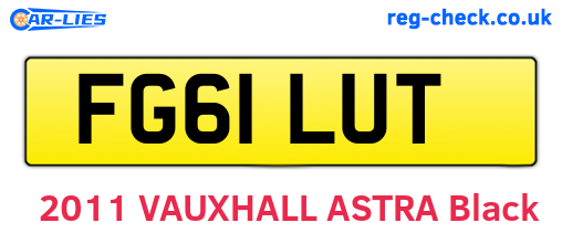 FG61LUT are the vehicle registration plates.