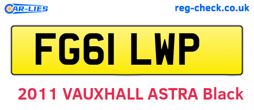 FG61LWP are the vehicle registration plates.