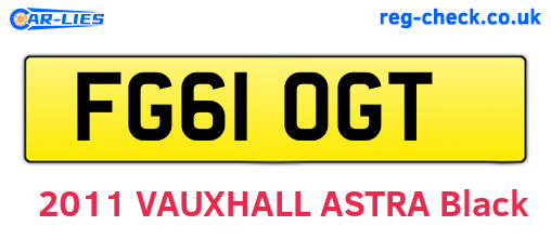 FG61OGT are the vehicle registration plates.