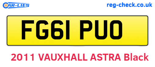 FG61PUO are the vehicle registration plates.