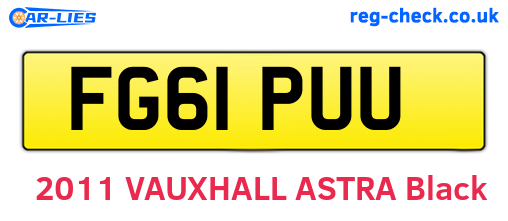 FG61PUU are the vehicle registration plates.