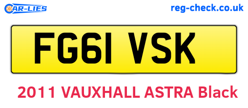 FG61VSK are the vehicle registration plates.
