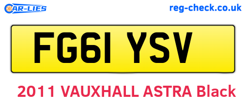 FG61YSV are the vehicle registration plates.