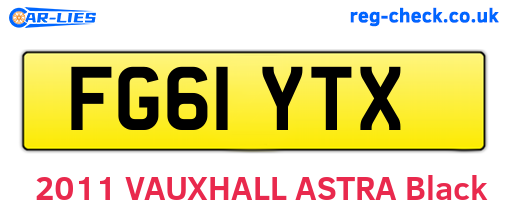 FG61YTX are the vehicle registration plates.