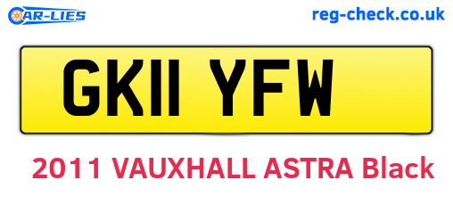 GK11YFW are the vehicle registration plates.