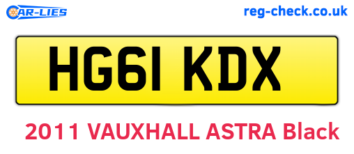 HG61KDX are the vehicle registration plates.