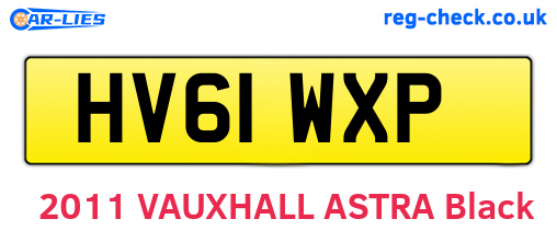 HV61WXP are the vehicle registration plates.
