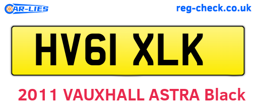 HV61XLK are the vehicle registration plates.