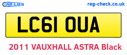 LC61OUA are the vehicle registration plates.
