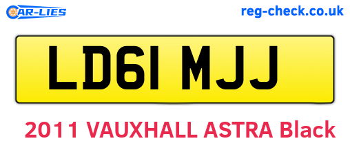 LD61MJJ are the vehicle registration plates.