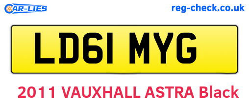 LD61MYG are the vehicle registration plates.
