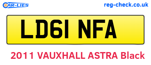 LD61NFA are the vehicle registration plates.