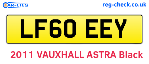 LF60EEY are the vehicle registration plates.