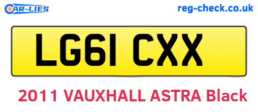 LG61CXX are the vehicle registration plates.