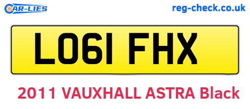 LO61FHX are the vehicle registration plates.
