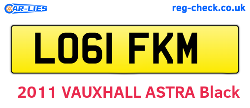 LO61FKM are the vehicle registration plates.