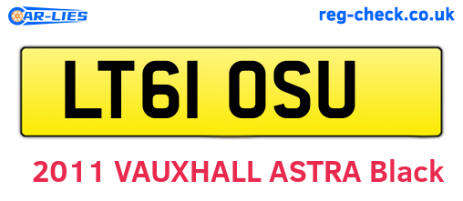 LT61OSU are the vehicle registration plates.