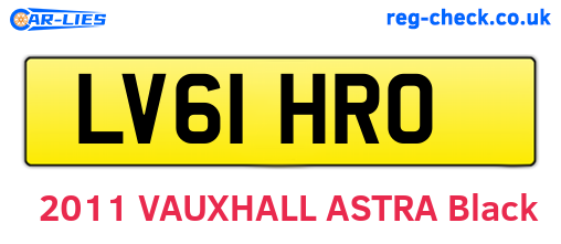 LV61HRO are the vehicle registration plates.