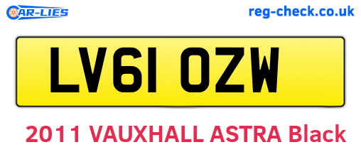 LV61OZW are the vehicle registration plates.