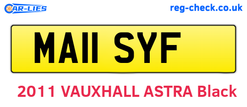 MA11SYF are the vehicle registration plates.