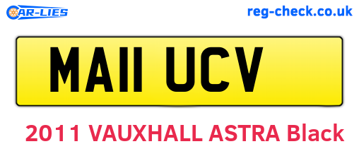 MA11UCV are the vehicle registration plates.