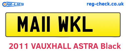 MA11WKL are the vehicle registration plates.