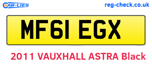 MF61EGX are the vehicle registration plates.