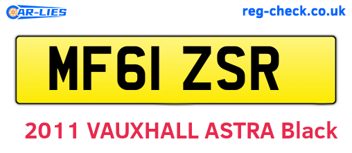 MF61ZSR are the vehicle registration plates.