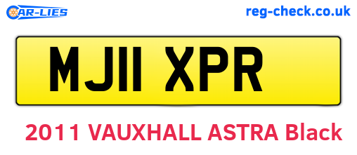 MJ11XPR are the vehicle registration plates.