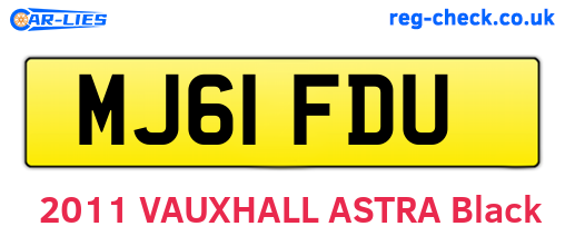 MJ61FDU are the vehicle registration plates.