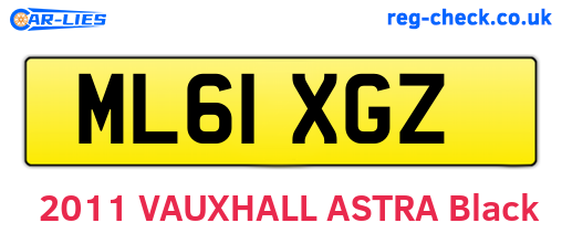 ML61XGZ are the vehicle registration plates.