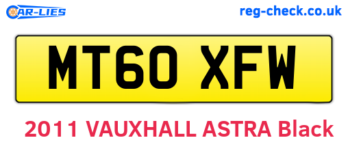 MT60XFW are the vehicle registration plates.