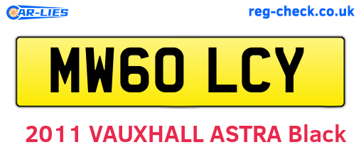 MW60LCY are the vehicle registration plates.