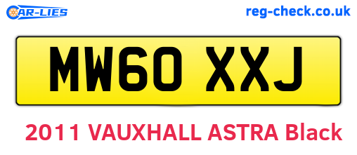 MW60XXJ are the vehicle registration plates.